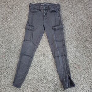 American Eagle Hi-Rise Jegging Cargo 6R Dark Green‎ Next Level Stretch
